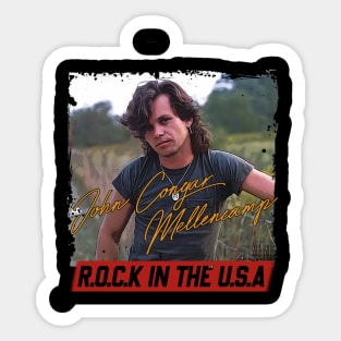 Retro Portrait Mellencamp Rock In The USA Sticker